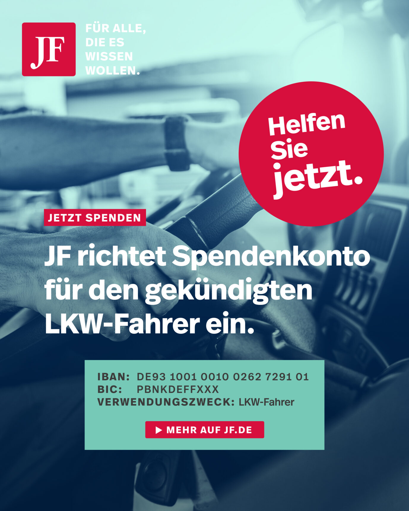 JF-Spendenaufruf für den Stralsunder LKW-Fahrer