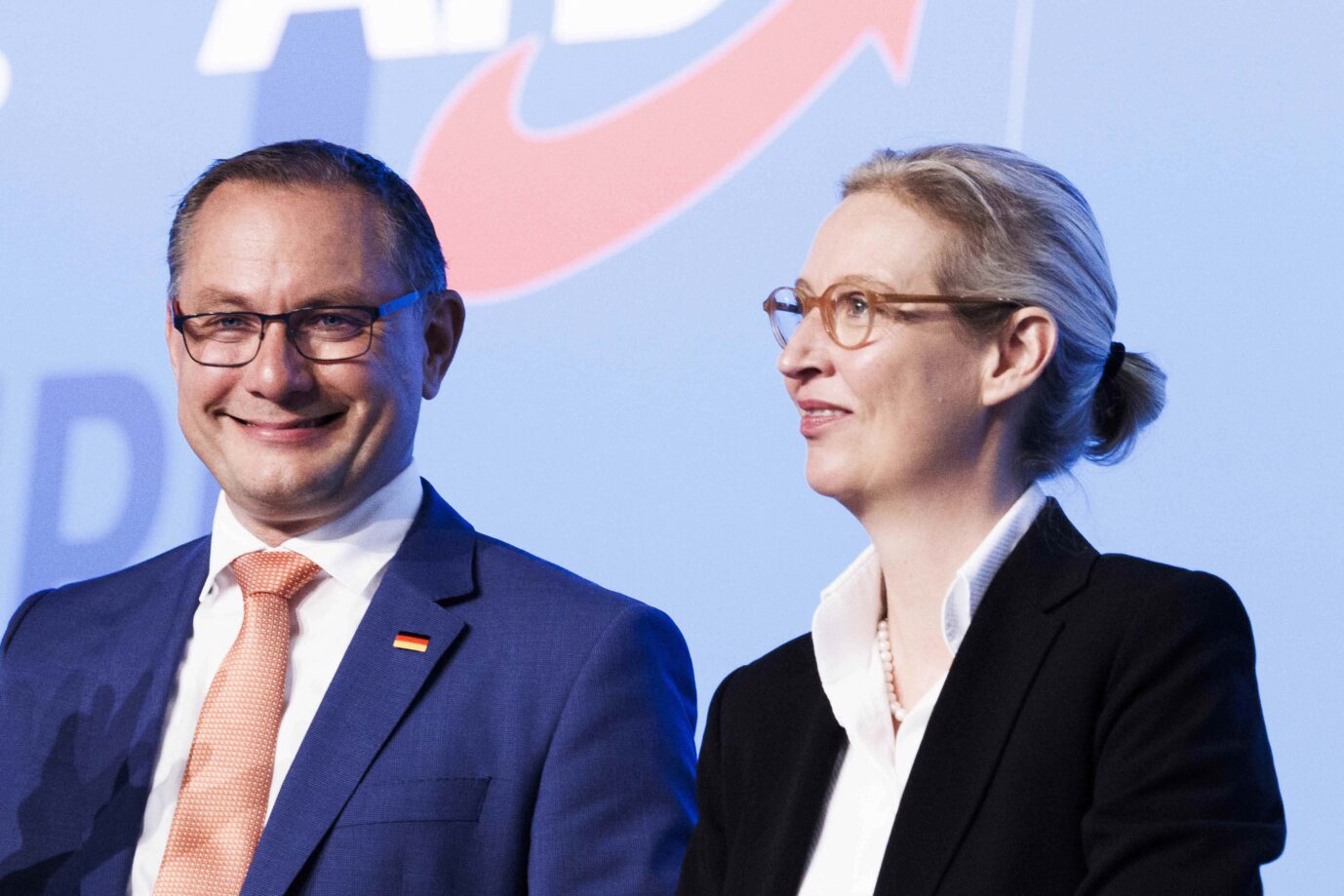 Umfrage: Die AfD-Vorsitzenden Tino Chrupalla und Alice Weidel auf dem „Europa-Parteitag“ am Wochenende.