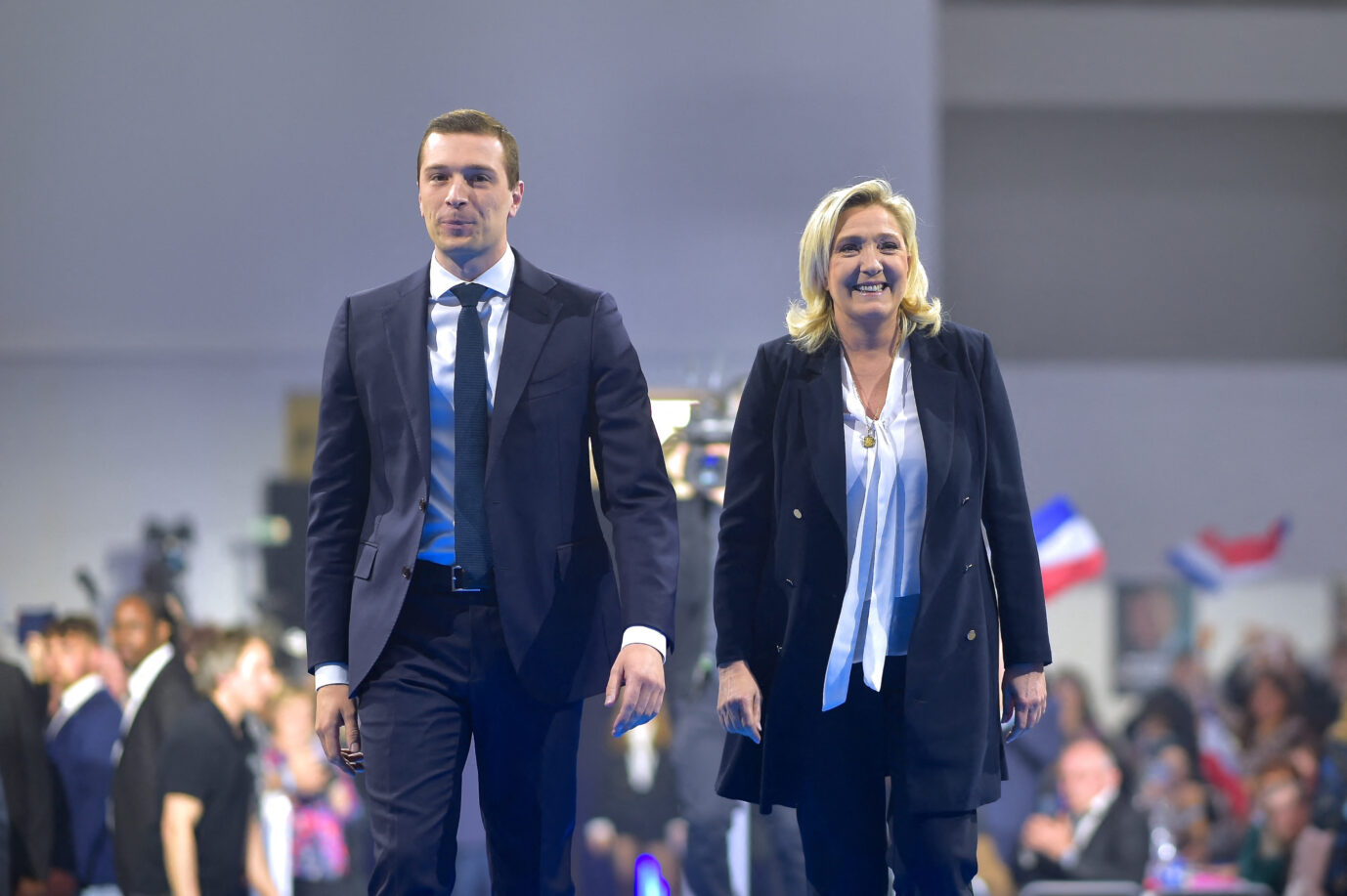 Jordan Bardella und seine politische Mentorin Marine Le Pen: Der neue RN-Chef will die politische Rechte einen.