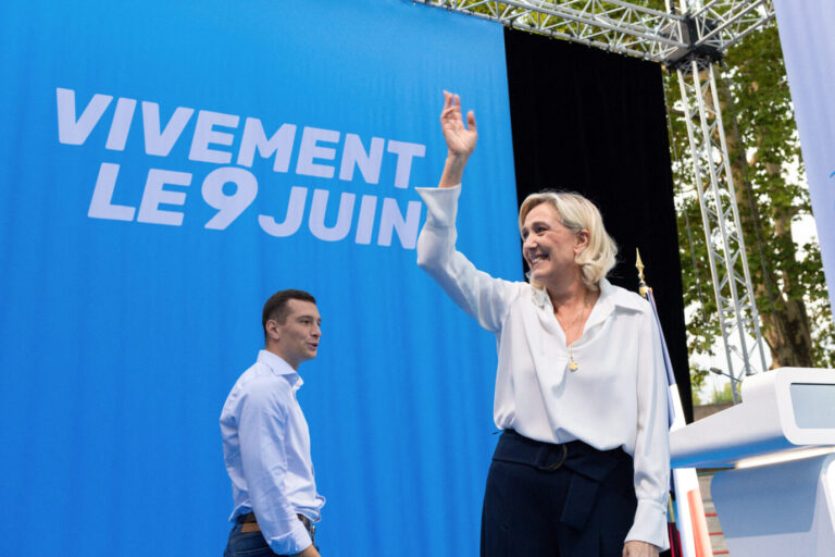 Führen den RN erfolgreich: Marine Le Pen und Jordan Bardella.