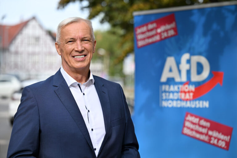 Der AfD-Kandidat für das Amt des Oberbürgermeisters in Nordhausen, Jörg Prophet.