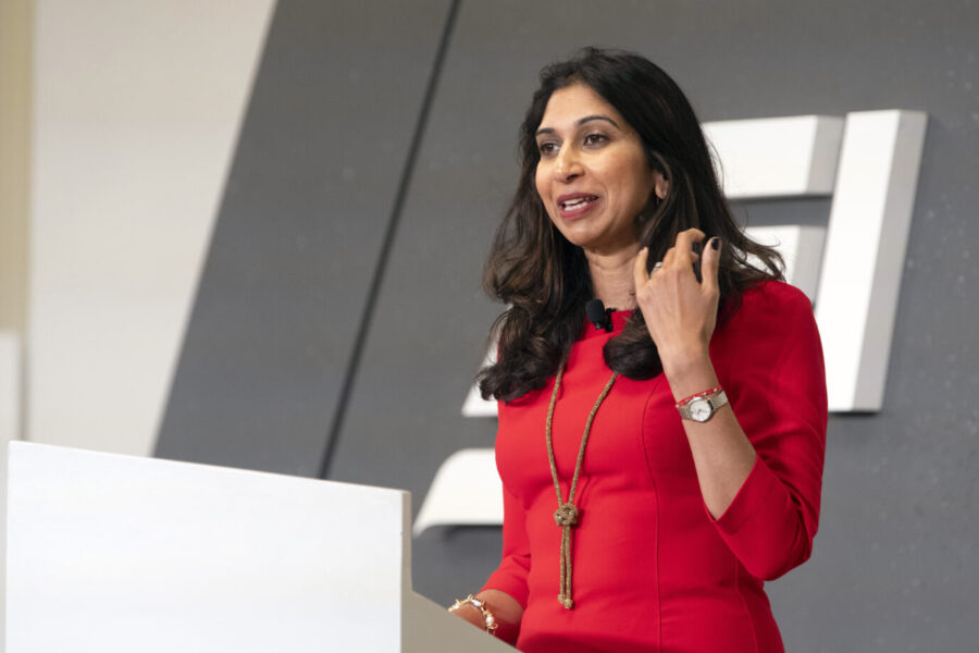 Die britische Innenministerin Suella Braverman in Washington D.C.