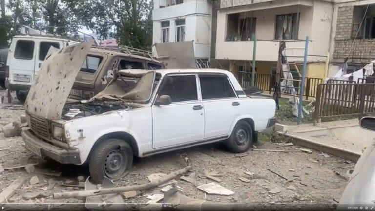 Die international nicht anerkannte Regierung von Bergkarabach veröffentlicht erste Bilder von angeblich verwüsteten Straßenzügen Foto: Republik Arzach