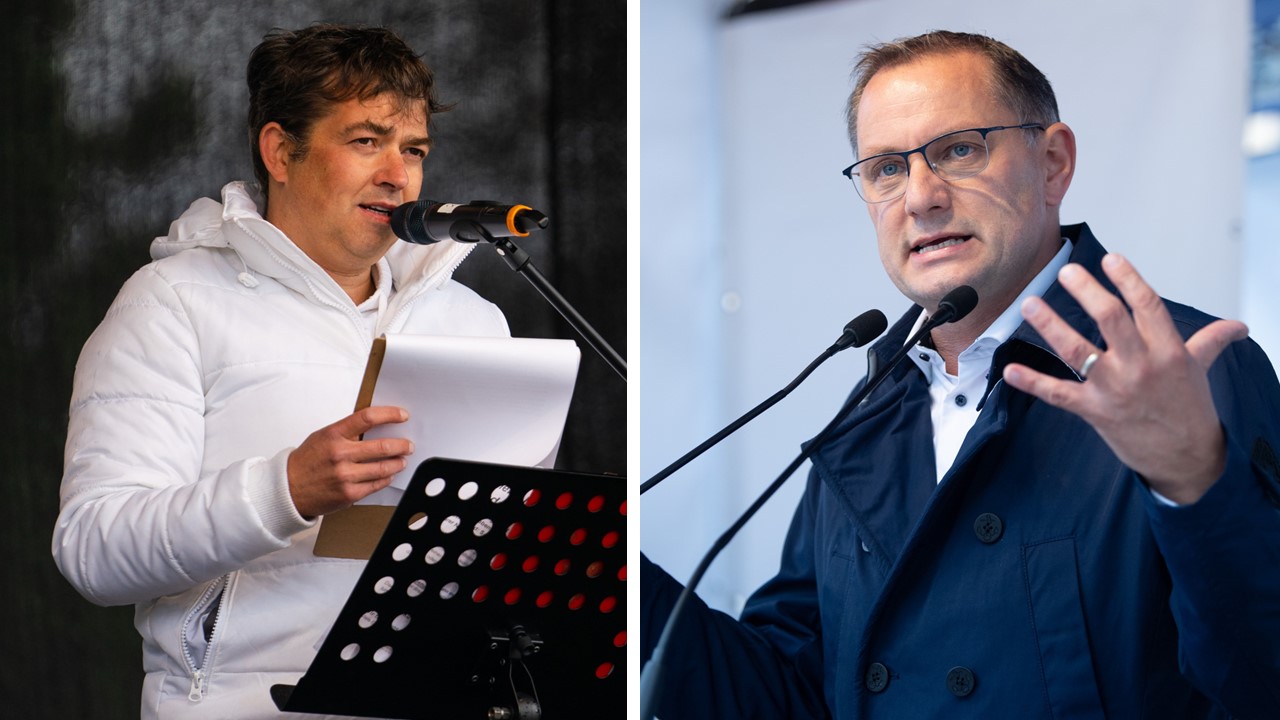 Opfer von weisungsgebundenen Staatsanwaltschaften? Querdenken-Gründe Michael Ballweg (links) und AfD-Chef Tino Chrupalla.