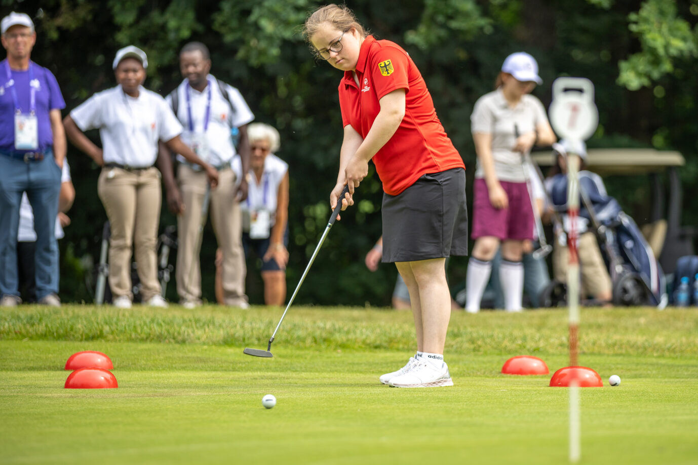 Behindertensport auf den Golfplätzen bei den Special Olympics in Berlin im vergangenen Juni.