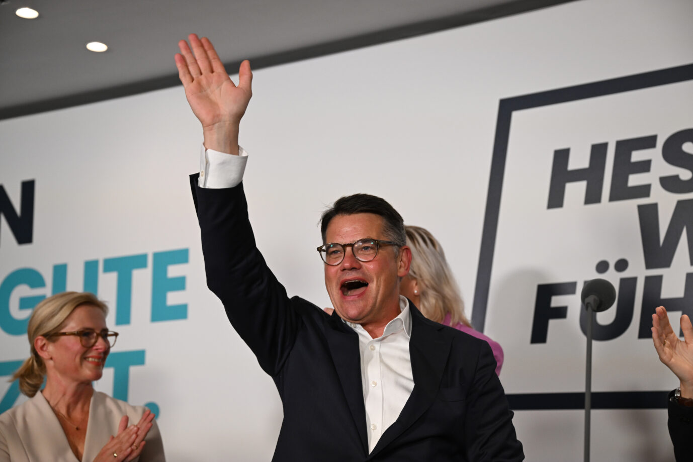 Boris Rhein, Spitzenkandidat der CDU und Ministerpräsident von Hessen, ist der große Wahlsieger nach den Landtagswahlen in Hessen und Bayern Foto: picture alliance/dpa | Arne Dedert