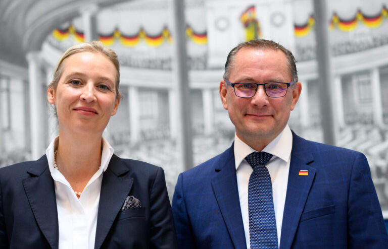 Eilen von Umfrage-Erfolg zu Erfolg: Die AfD-Vorsitzenden Alice Weidel und Tino Chrupalla.