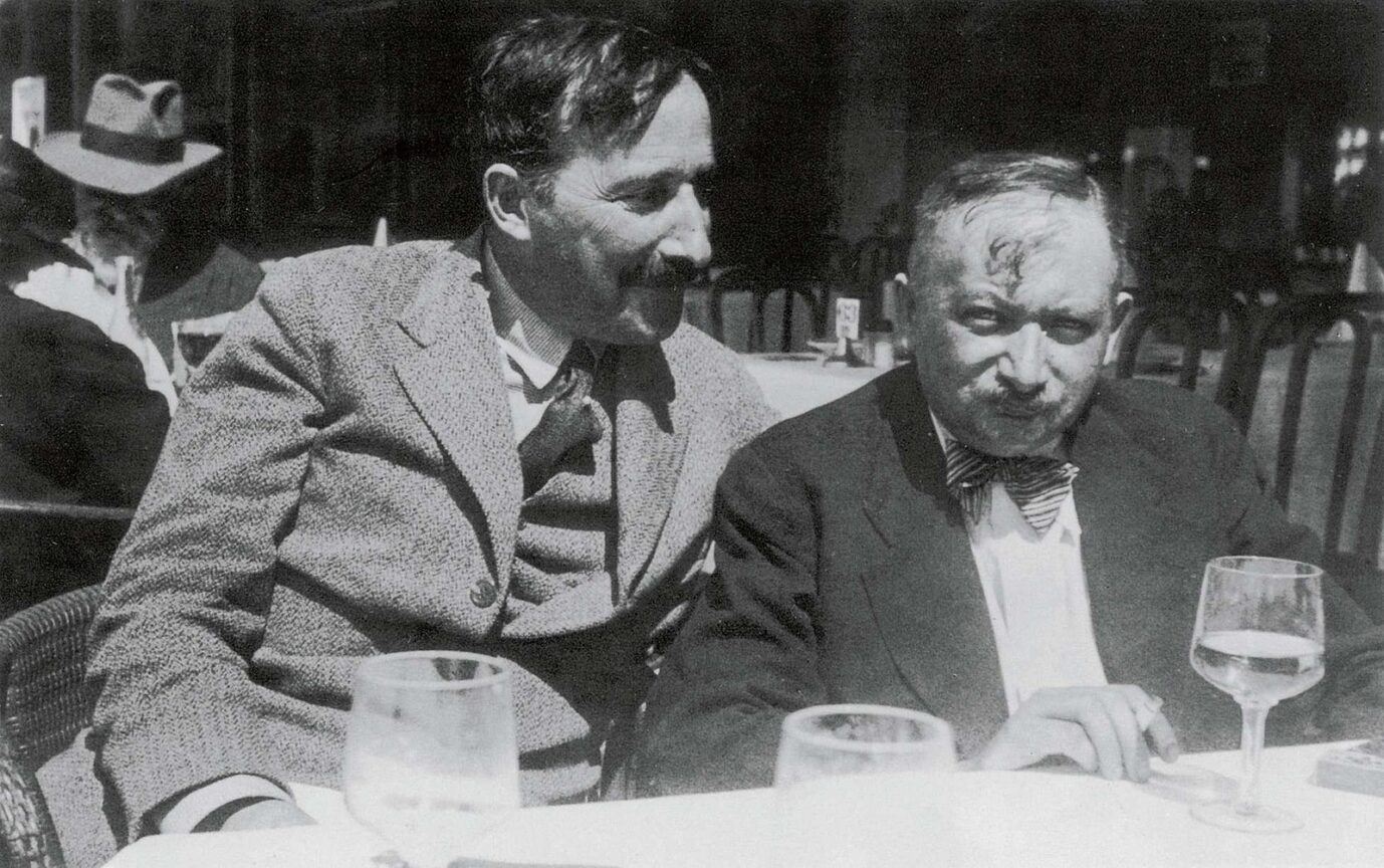 Stefan Zweig (links) und Jospeh Roth (rechts) im Jahr 1936