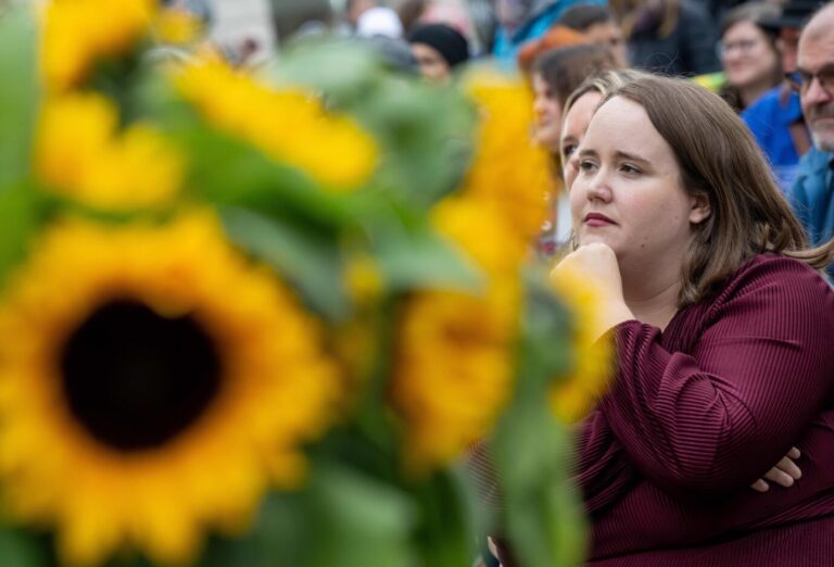 Grünen-Chefin Ricarda Lang wehrt sich gegen Forderungen nach Kürzung von Geldern für Migranten Foto:picture alliance/dpa | Peter Kneffel