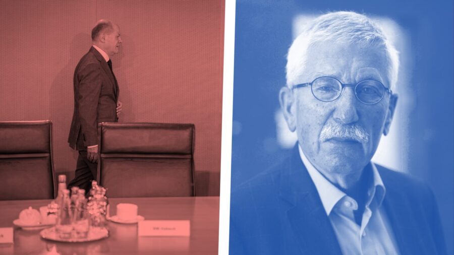 Links in der Collage befindet sich Olaf Scholz, rechts Thilo Sarrazin.
