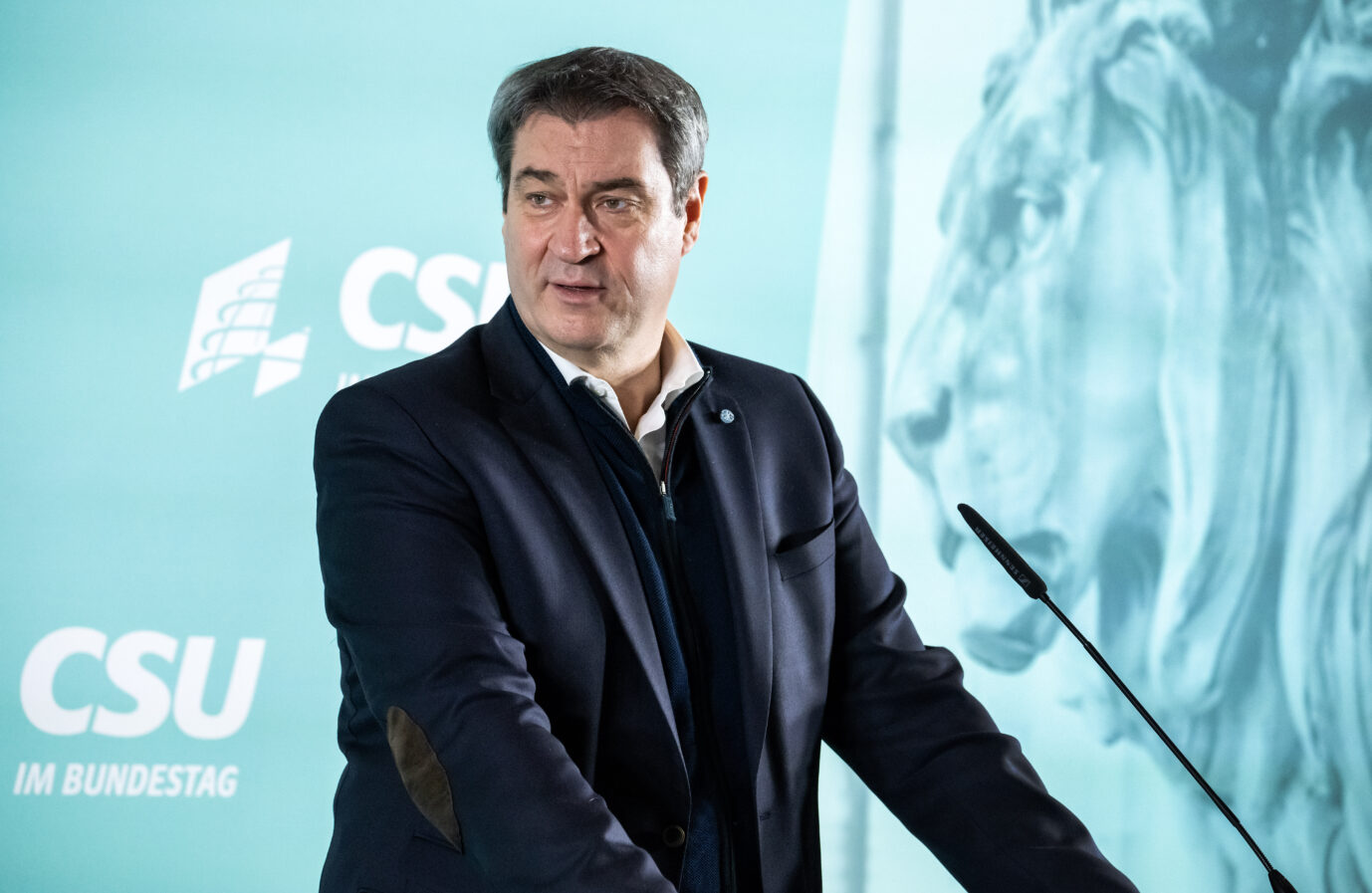 CSU-Chef Markus Söder und der Löwe: viel Gebrüll und nichts dahinter.