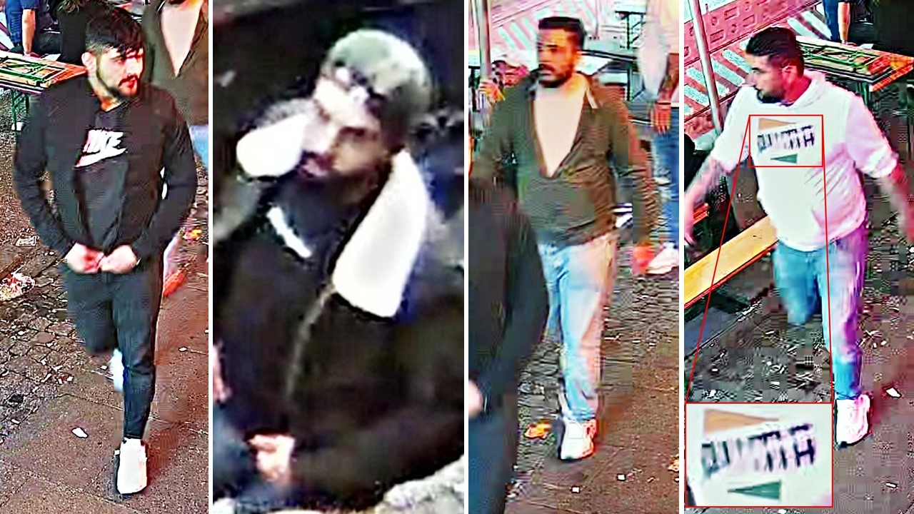 Nach diesen vier tatverdächtigen Arabern und Messerstechern sucht jetzt die Polizei. Fotos: Polizei Hamburg