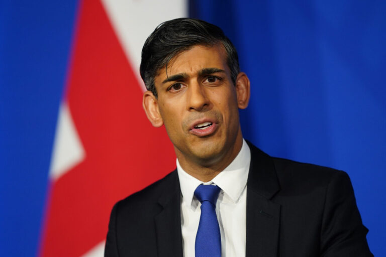 Großbritanniens Premierminister Rishi Sunak (Tories): Seine Partei schwächelt in den Umfragen.