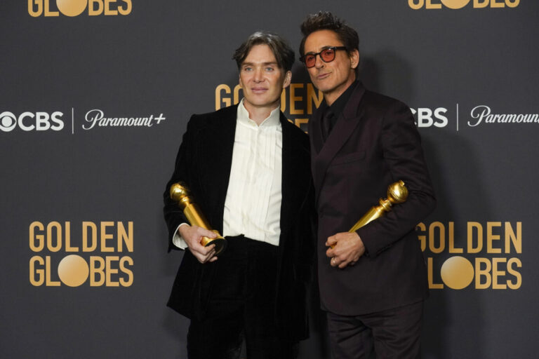 Der Film "Oppenheimer" räumte bei den Golden Globes unter anderem für die Leistung der Darsteller Cillian Murphy (l.) und Robert Downey Jr. ab.