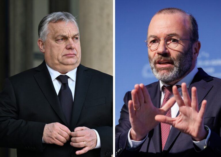 Ungarns Ministerpräsident Viktor Orbán (links) und EVP-Chef Manfred Weber: Einst EU-Parteikollegen, jetzt politisch uneins