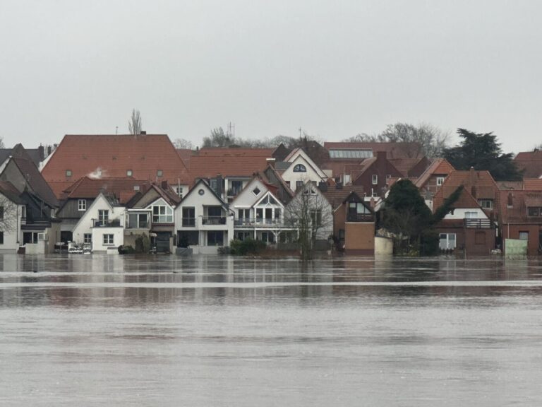 Altstadt von Verden an der Aller vom anderen Flußufer aus gesehen: Die Bewohner machen sich große Sorgen wegen der Flut Foto: Hinrich Rohbohm/JF