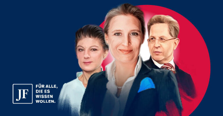 Sahra Wagenknecht, Alice Weidel und Hans-Georg Maaßen