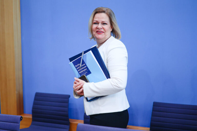 Bundesinnenministerin Nancy Faeser (SPD) beschädigt den Rechtsstaat mit ihrem "Kampf gegen Rechts".