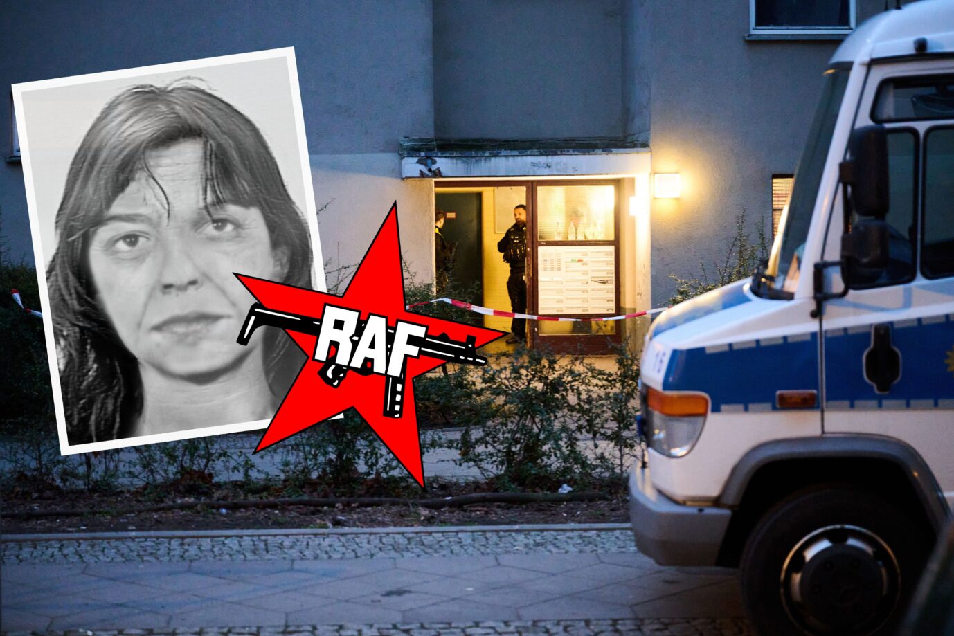 In ihrer Wohnung in Berlin-Kreuzberg führte die RAF-Terroristin Daniela Klette über Jahre offenbar ein ganz normales Leben Montage: picture alliance/dpa | Annette Riedl/ picture alliance / dpa | BKA