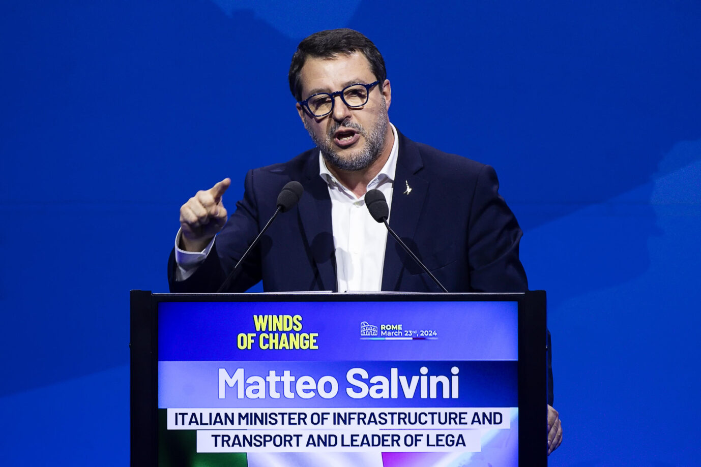 Lega-Chef Matteo Salvini bei einer Parteiveranstaltung in Rom: Schlechte Aussichten für die anstehenden EU-Wahlen.