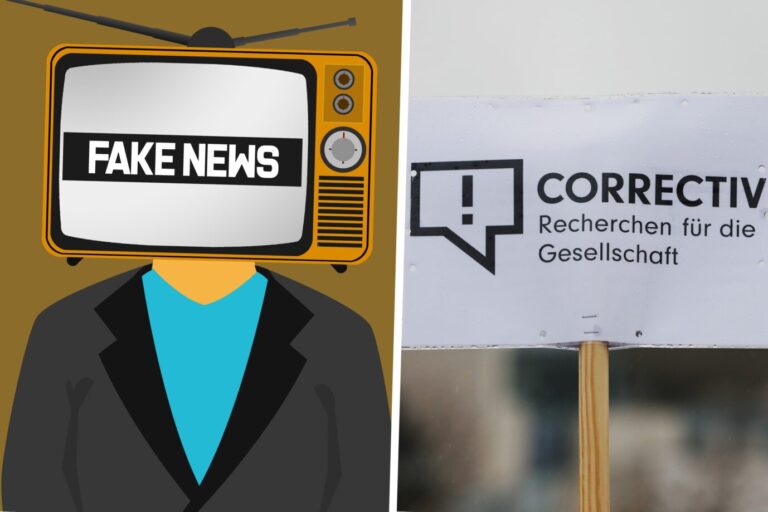 „Fake News“ und ein Schild mit dem Logo von „Correctiv“: Die Behauptungen des selbsternannten Recherchenetzwerks haben keinen Bestand vor Gericht.