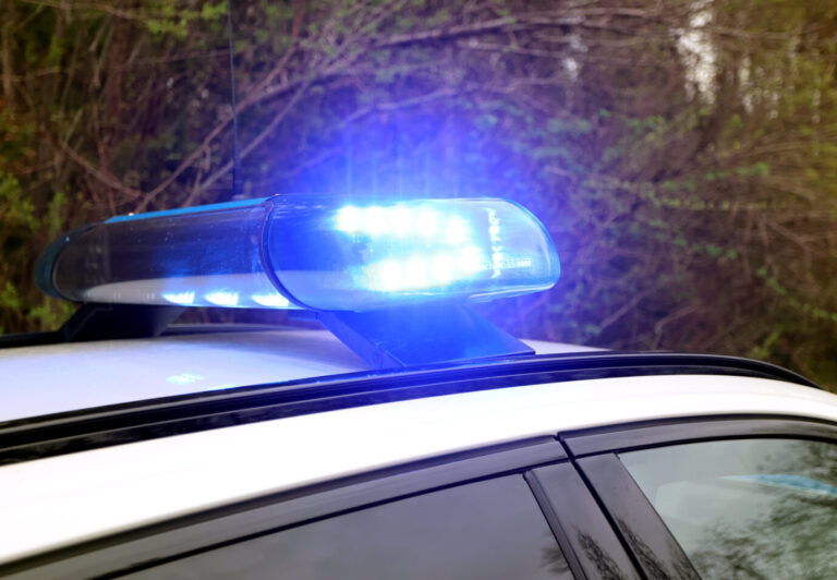 Ein Polizeiauto lässt im Einsatz sein Blaulicht aufheulen. In Bremen wurde am Dienstag eine Transperson mit Reizgas attackiert.