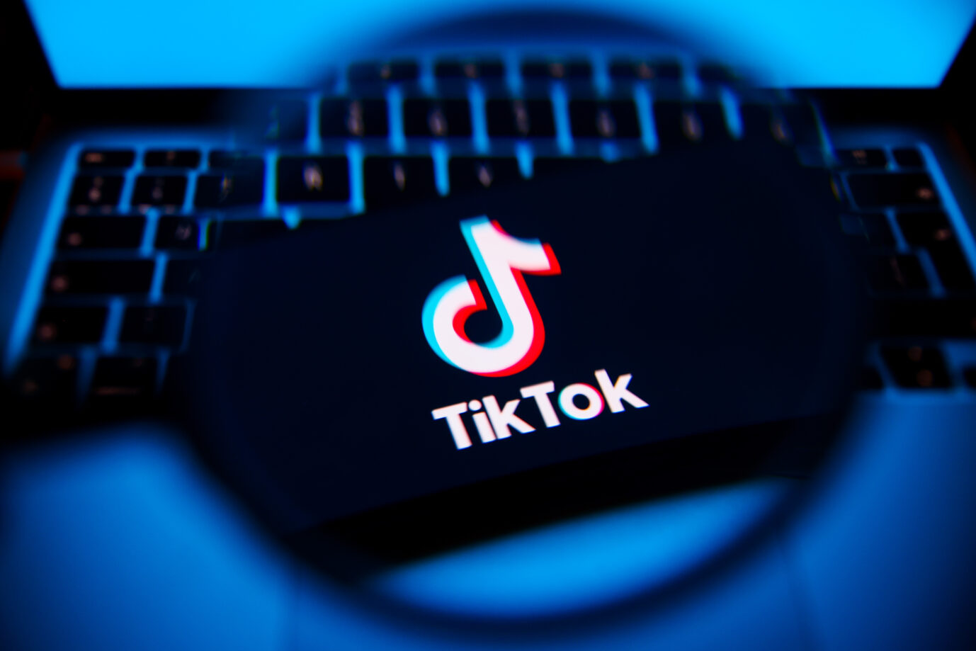 TikTok logo is screened on a mobile phone for illustration photo. Krakow, Poland on April 9th, 2024 (Photo by Beata Zawrzel/NurPhoto)