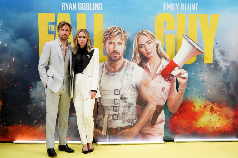 The Fall Guy special screening - London. Ryan Gosling (left) and Emily Blunt attending a special screening of The Fall Guy at the BFI Imax Waterloo, London. Picture date: Monday April 22, 2024. Photo credit should read: Ian West/PA Wire URN:75963502 Es handelt sich um die Neuverfilmung von EIn Colt für alle Fälle