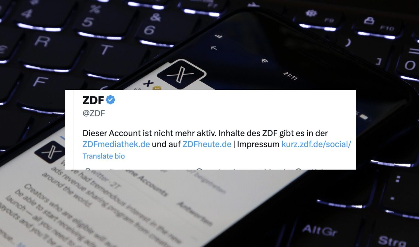 Das X-Benutzerkonto des ZDF ist laut Selbstbeschreibung nicht mehr aktiv