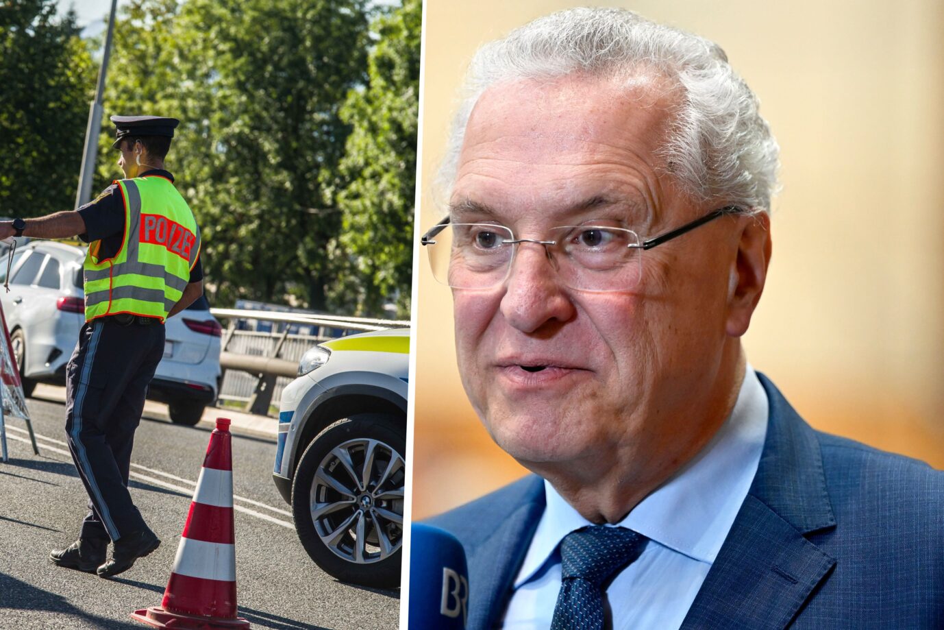 Eine Grenzkontrolle in Bayern: Innenminister Joachim Herrmann (CSU) lobt die Arbeit der Polizei.