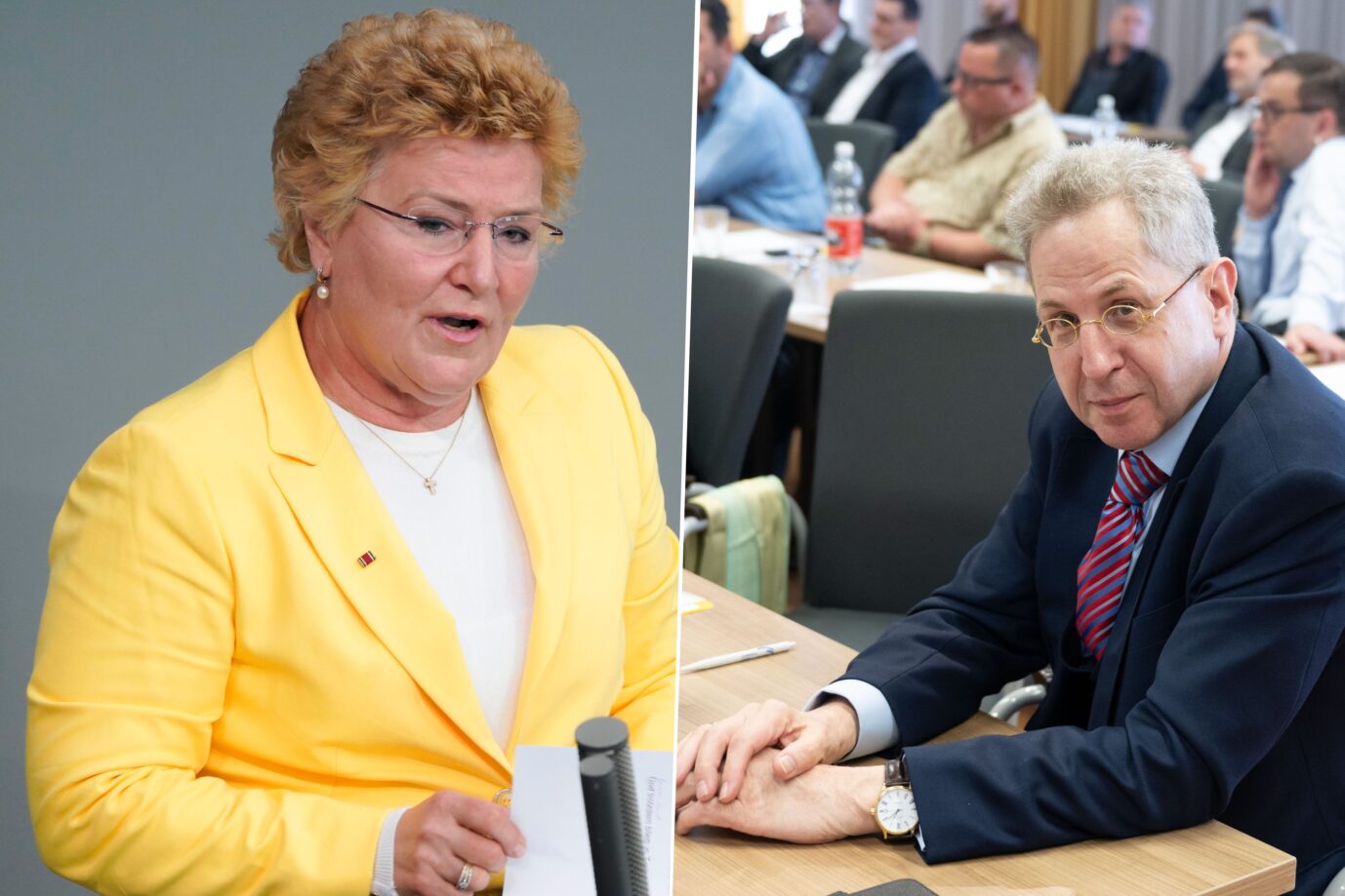 Das Bild ist eine Collage und zeigt die Ex-CDU-Politikerin Sylvia Pantel und den Chef der Werte-Union, Hans-Georg Maaßen.