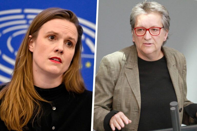 Terry Reintke (Grüne) und Cornelia Ernst (Linke) kritisieren die EU-Asylreform.