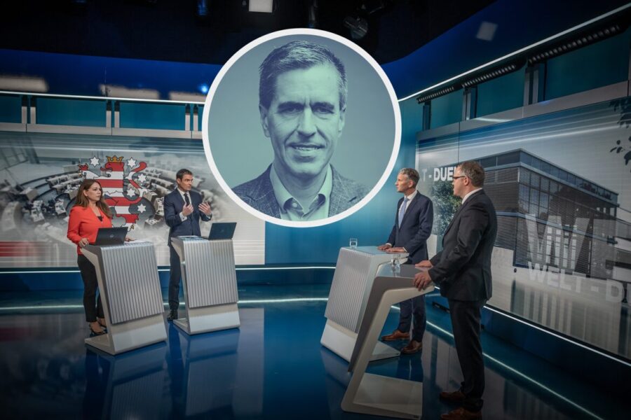 Beim TV-Duell zwischen Björn Höcke (AfD) (2.v.r.) und Mario Voigt (CDU) (r.) gibt es mehr als einen Sieger.