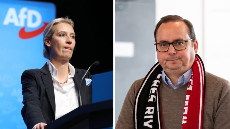 AfD-Chefin Alice Weidel auf dem vorigen AfD-Parteitag in Braunschweig im September und Essens Oberbürgermeister Thomas Kufen (CDU).