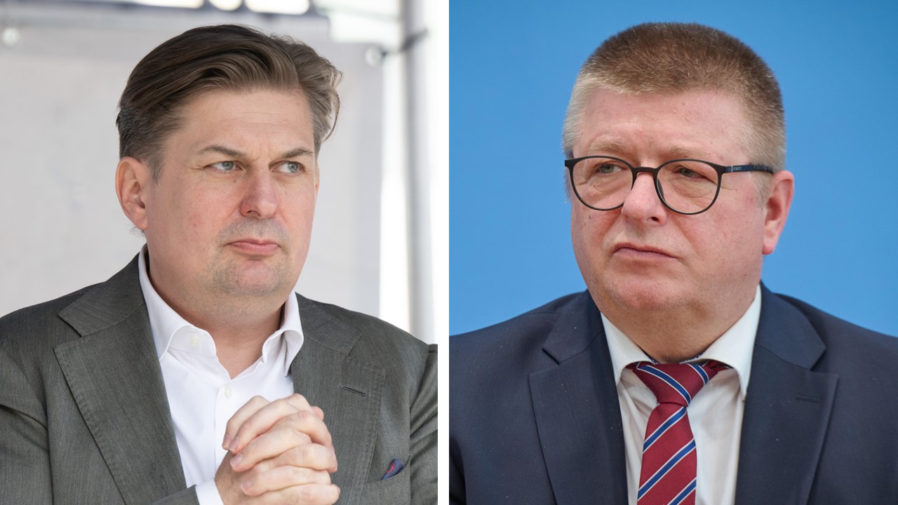 Welche Rolle spielte Verfassungsschutz-Präsident Thomas Haldenwang (CDU, rechts) in der Spionageaffäre um AfD-Politiker Maximilian Krah?