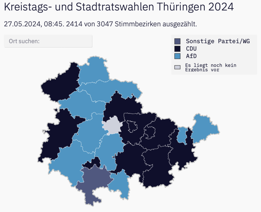AfD und CDU dominieren bei den Kreistags- und Stadtratswahlen in Thüringen Grafik: MDR / Statistisches Landesamt Thüringen