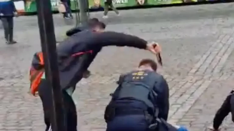 Der Afghane rammt dem Polizisten das Messer in den Hals. Die Attacke fand in Mannheim statt.