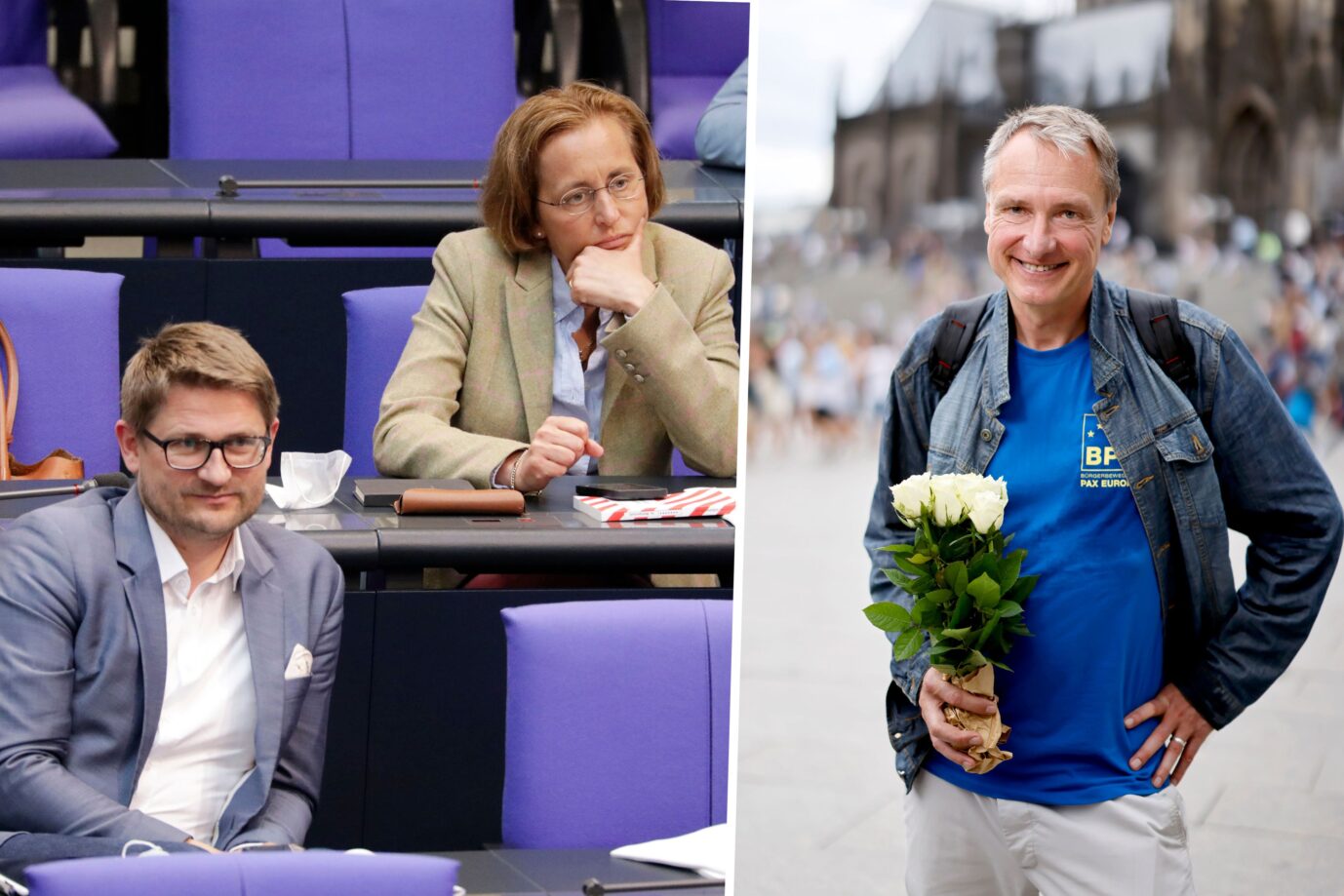 Die Bundestagsabgeordneten Rene Springer und Beatrix von Storch und Michael Stürzenberger