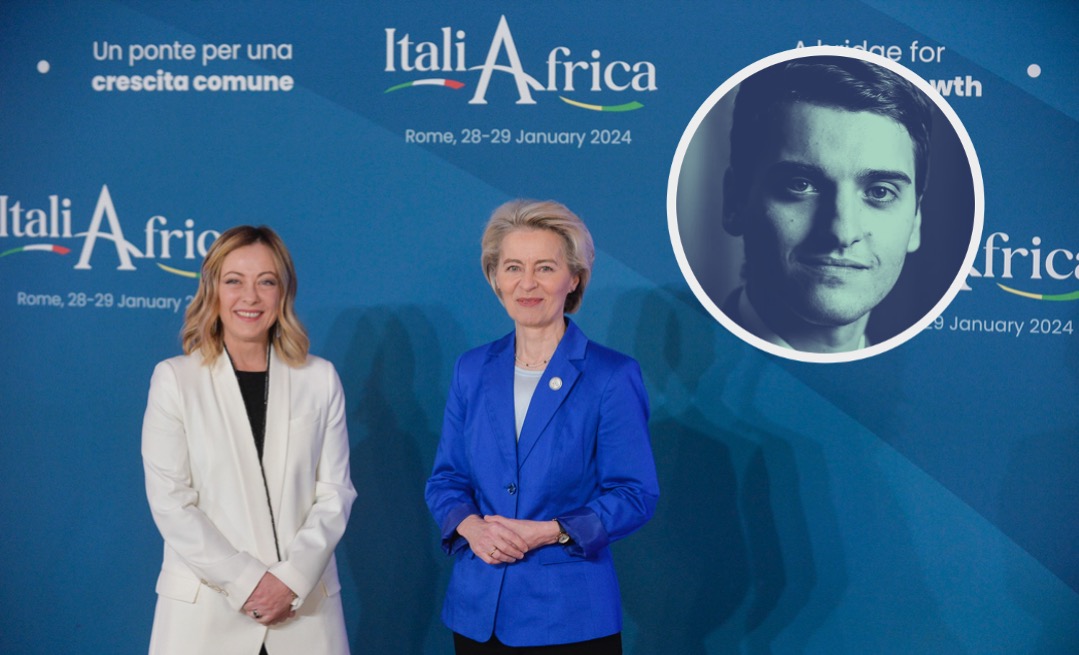 Auf dem Foto befinden sich Italiens Ministerpräsidentin Giorgia Meloni und EU-Kommissionschefin Ursula von der Leyen während der Afrikakonferenz der italienischen Regierung. Ihre jeweiligen Europaparteien könnten zusammen mit der Fraktion Identität und Demokratie eine Mitte-Rechts-Mehrheit bilden. (Themenbild)