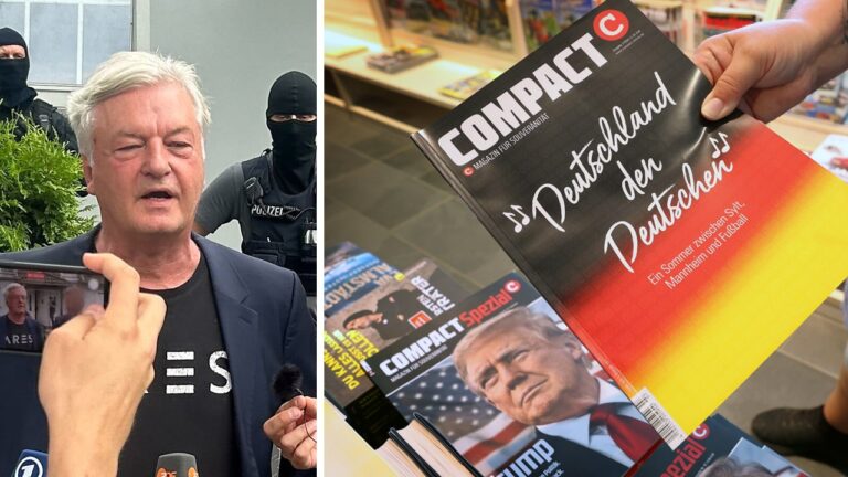 „Compact“-Chefredakteur Jürgen Elsässer kämpft vor Gericht gegen das Verbot seines Magazins durch Innenministerin Nancy Faeser (SPD).