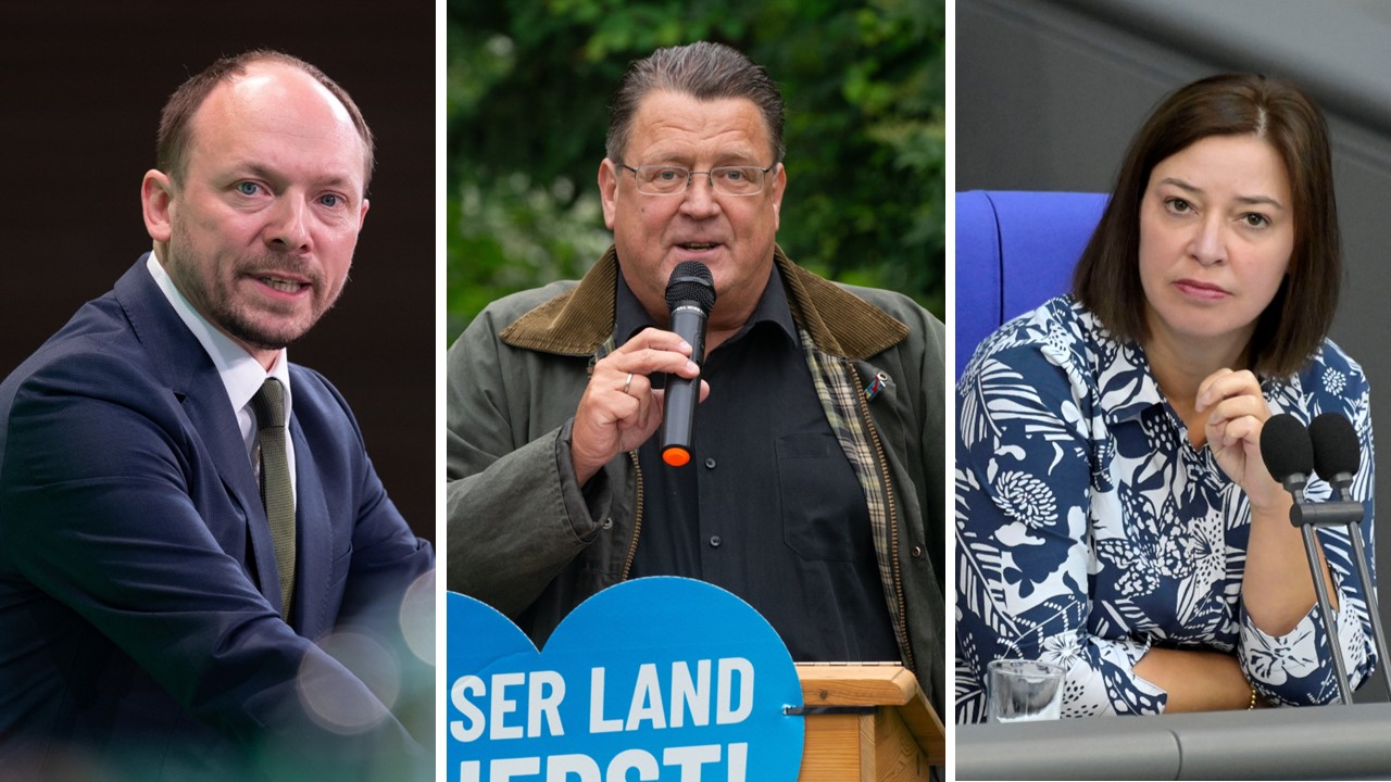 Lügen und Streit: Marko Wanderwitz (CDU), Stephan Brandner (AfD) und Yvonne Magwas (CDU).