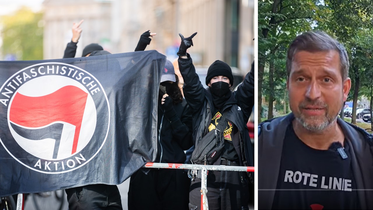 Die Antifa (Symbolbild) überfällt in Berlin „Björn Banane“ (rechts).