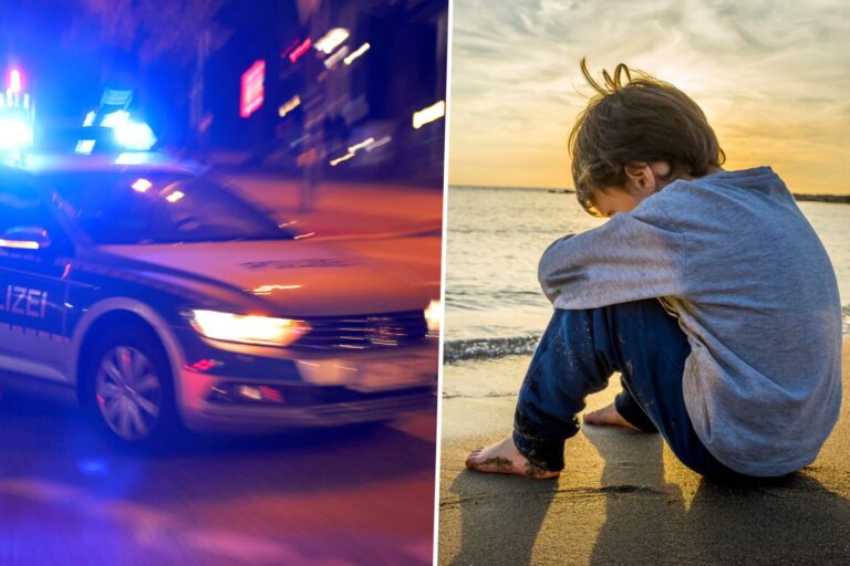 Ein Polizeiwagen mit Blaulicht und ein trauriges Kind: Sexualdelikte gegen Minderjährige nehmen zu Fotos: picture alliance / Maximilian Koch | Maximilian Koch / picture alliance / imageBROKER | Andrea Matone Montage: JF (Symbolbild)