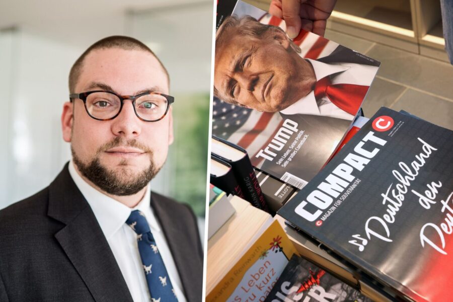 Erstmals wird in Deutschland ein Medium mittels eines Vereinsverbots verboten. Doch ist das überhaupt rechtlich zulässig? Kann nun jedes Medienunternehmen vom Innenministerium verboten werden? Und wie könnte das Bundesverfassungsgericht den Fall bewerten? Der renommierte Medienrechtsexperte Christian Conrad gibt Antworten. Medienanwalt Christian Conrad ordnet das Verbot des „Compact“-Magazins ein: „Ich starke Zweifel an der Verbotsverfügung“ Foto: Christian Conrad / picture alliance/dpa | Karl-Josef Hildenbrand /// Montage: JF