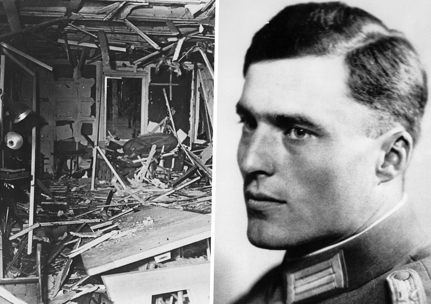 Auf der Collage befinden sich der Putsch des 20. Juli und dessen wichtigste Figur, Claus Schenk Graf von Stauffenberg. (Themenbild)