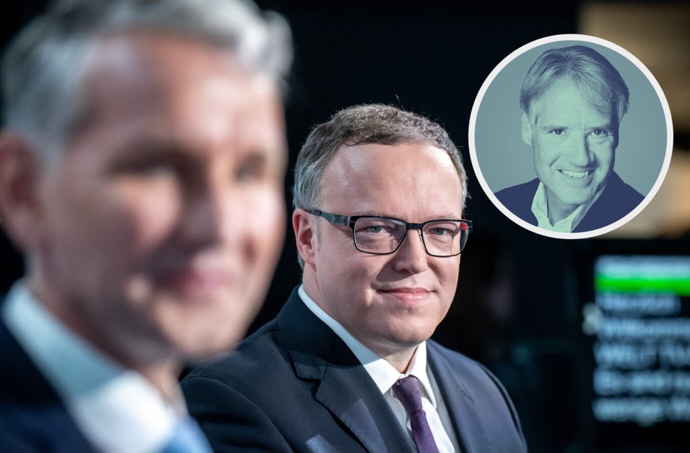 In der Zwickmühle: Thüringens CDU-Spitzenkandidat Mario Voigt (rechts) könnte nach der Landtagswahl im Schatten von AfD-Konkurrent Björn Höcke stehen.