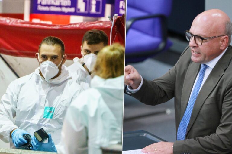 Das Bild zeigt die Spurensicherung am Hauptbahnhof in Frankfurt und den Unions-Politiker Alexander Throm.