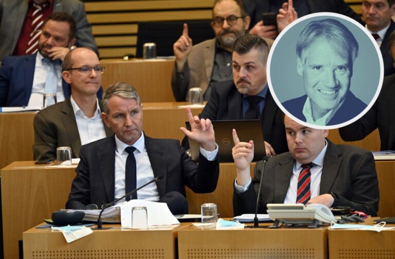 Sperrminorität: AfD-Abgeordnete um Björn Höcke (links) bei einer Abstimmung im Thüringer Landtag.