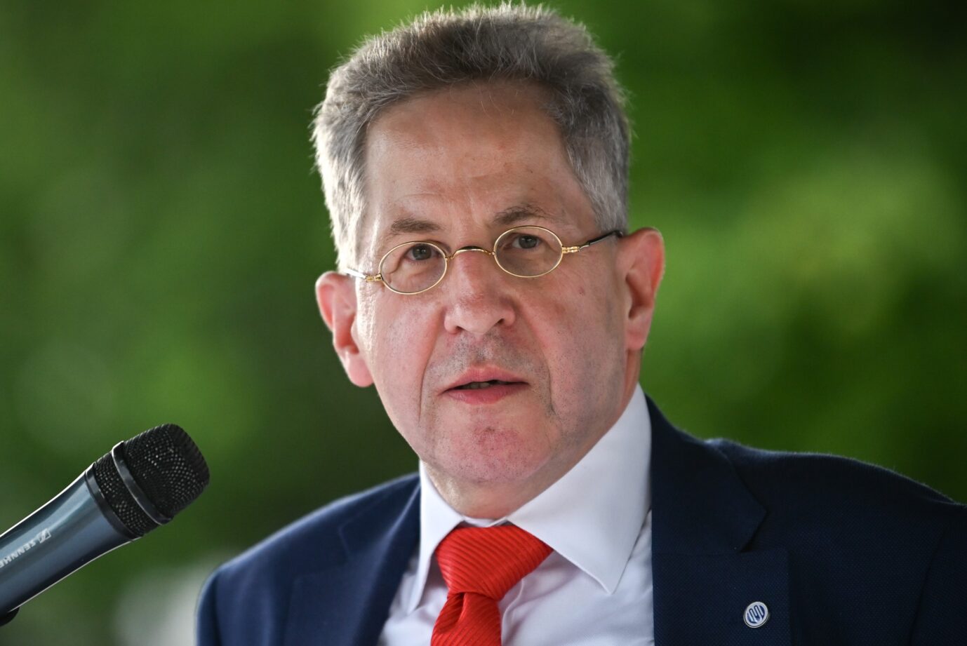 Werte-Union-Chef Hans-Georg Maaßen bei einer Wahlkampfveranstaltung in Thüringen.