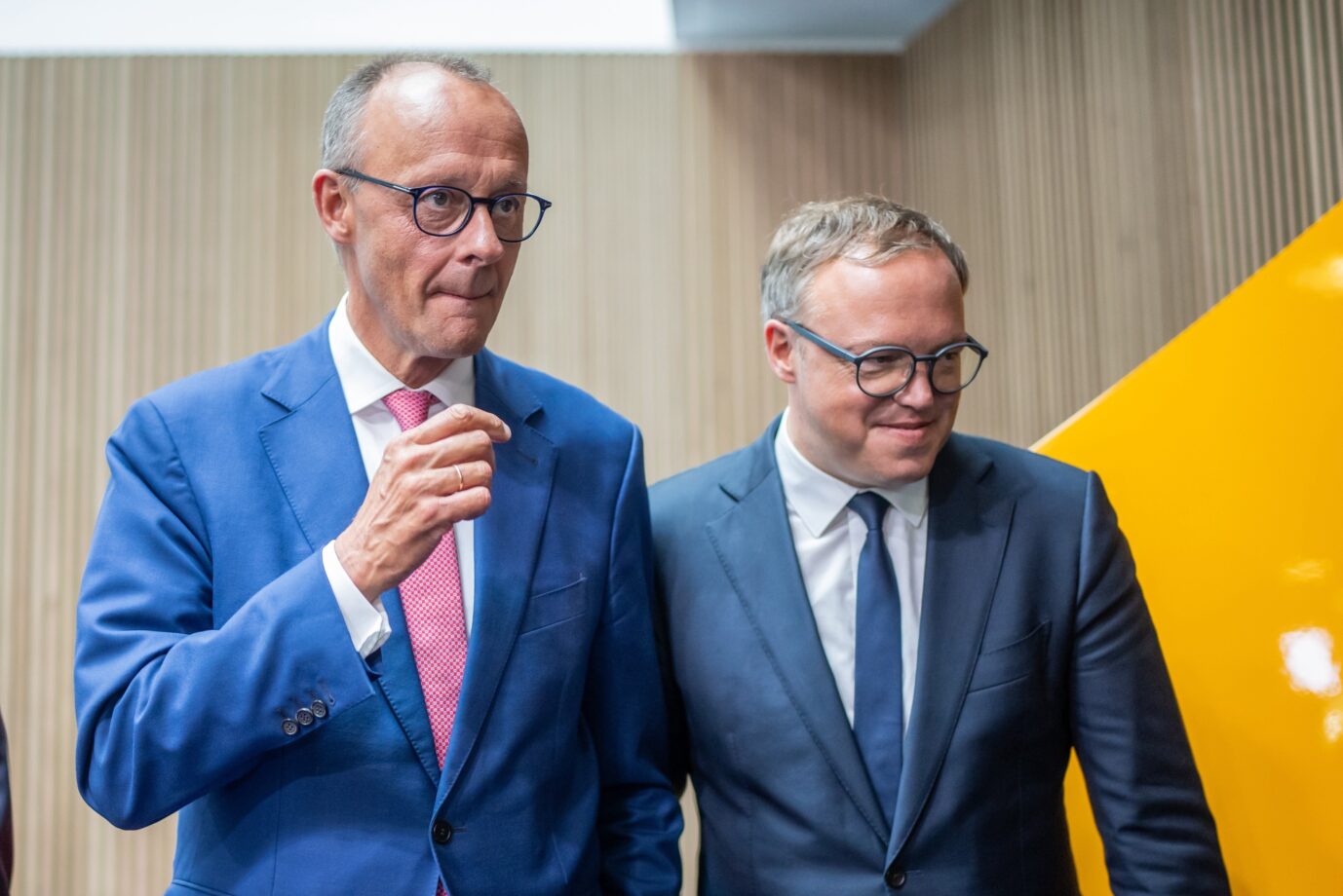 Der CDU-Bundesvorsitzende Friedrich Merz traf sich nach der Wahl mit Thüringens CDU-Spitzenkandidat Mario Voigt.